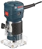 Bosch Professional Kantenfräse GKF 550 (inkl. Parallelanschlag, Rollenführung, Grau, 2x Schraubenschlüssel (17mm, 10...